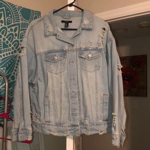 Distressed denim jacket